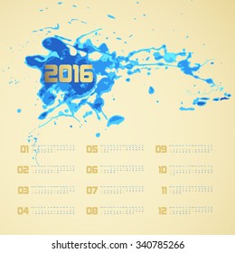 2016 calendar poster template