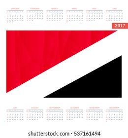 2016 Calendar. Sealand,-Principality-of Country Flag. Happy new Year calendar template. Vector illustration