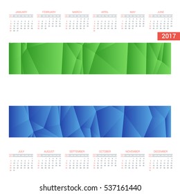 2016 Calendar. Sierra-Leone Country Flag. Happy new Year calendar template. Vector illustration