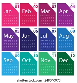 2016 calendar simple design