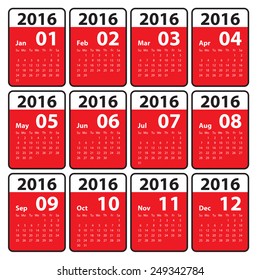 2016 calendar simple design