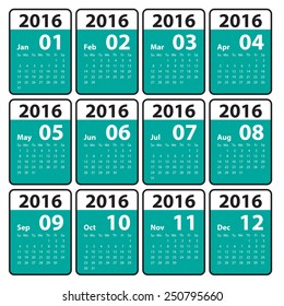 2016 calendar simple design