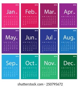 2016 calendar simple design