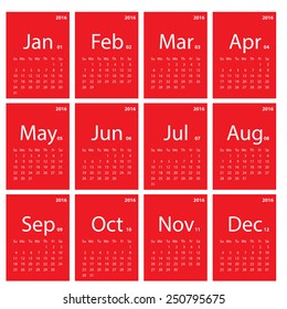 2016 calendar simple design