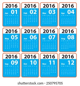 2016 calendar simple design