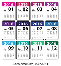 2016 calendar simple design