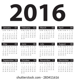 2016 calendar simple design