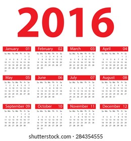 2016 calendar simple design