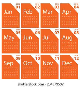 2016 calendar simple design