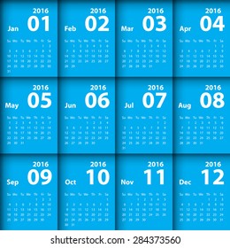 2016 calendar simple design