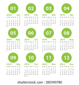 2016 calendar simple design