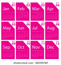 2016 calendar simple design