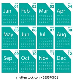 2016 calendar simple design