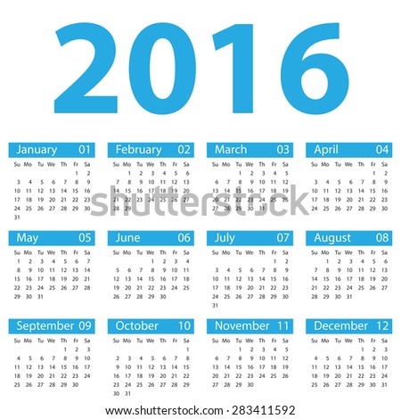 2016 calendar simple design