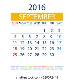 2016 calendar simple design ART vector date  template month 