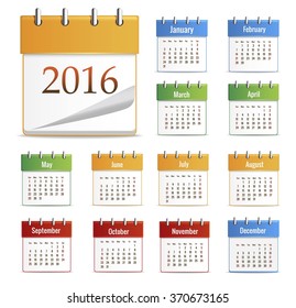 2016 calendar simple design ART vector date template month