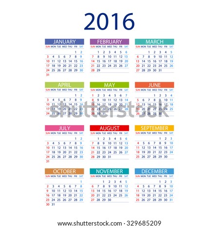 2016 calendar simple design ART vector date  template month 