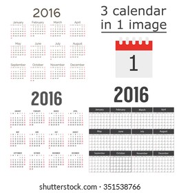 2016 calendar template brochure 3 in 1