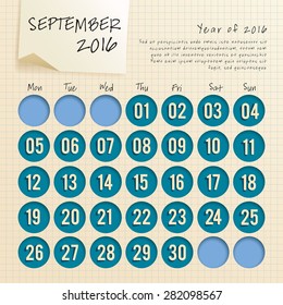 2016 Calendar Template : Vector Illustration