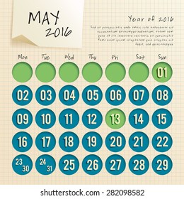 2016 Calendar Template : Vector Illustration