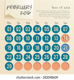 2016 Calendar Template : Vector Illustration