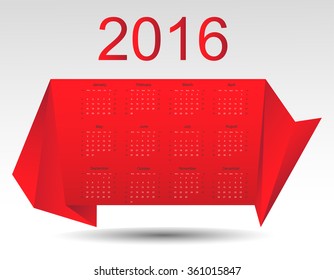 2016 calendar template.Abstract calendar for 2016.Vector illustration.