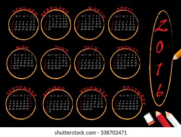 2016 calendar year  vector