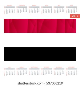 2016 Calendar. Yemen Country Flag. Happy new Year calendar template. Vector illustration
