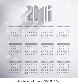 2016 calender design