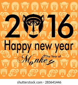 2016 Chinese New Year of the Monkey. Vector file organized in layers for easy editing.