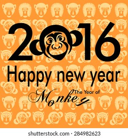 2016 Chinese New Year of the Monkey. Vector file organized in layers for easy editing.