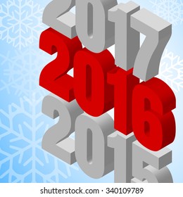 2016 Christmas Background. 2016 Numbers on Blue Background.