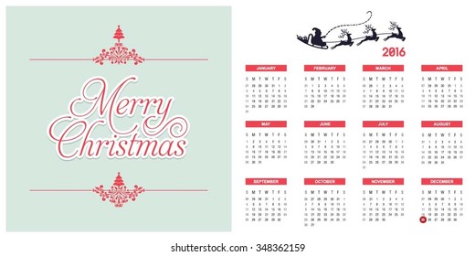 2016 Christmas calendar