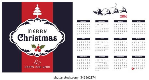 2016 Christmas calendar