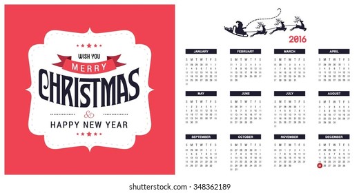 2016 Christmas calendar