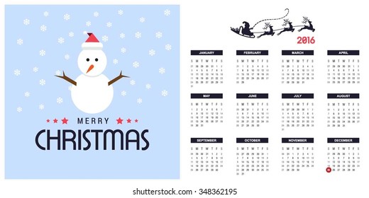 2016 Christmas calendar