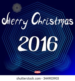 2016 christmas design with snowflake isolated on blue background. vector illustration