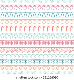 2016 Christmas season hand drawn vector seamless pattern. Sketch scribble winter design graphic element. New Year tiling texture for design. Illustration. Doodle style. Scrapbook decorations.