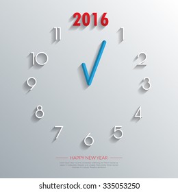 2016 Clock Background.Vector/illustration.