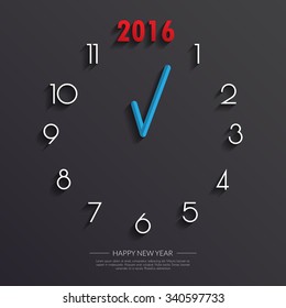 2016 Clock face Background.Vector/illustration.