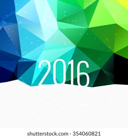 2016 in colorful low poly background