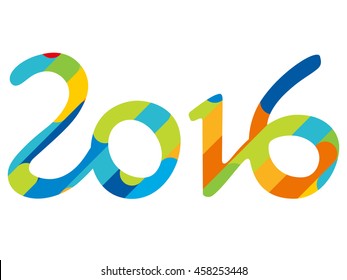 2016 colorful symbol. Summer Games in Brazil 2016 background. Rio summer games. Vector EPS 10