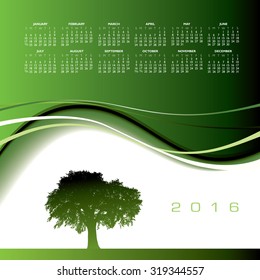 2016 Creative tree calendar for print or web