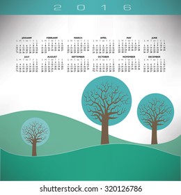 2016 Creative tree calendar for print or web