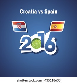 2016 Croatia vs Spain vector blue background