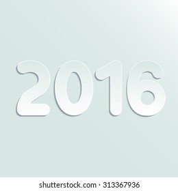 2016 cut white paper. Illustration in vector format