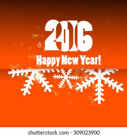 2016 design with snowflakes. Vector  design
