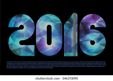 2016 Design. Template for Flyers, Cards, Posters ets. Vector illustration