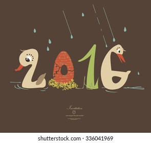 2016 duck couple creative vector design 