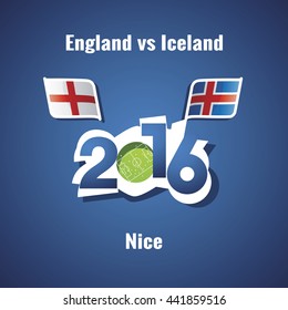 2016 England vs Iceland vector blue background